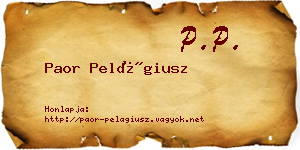 Paor Pelágiusz névjegykártya